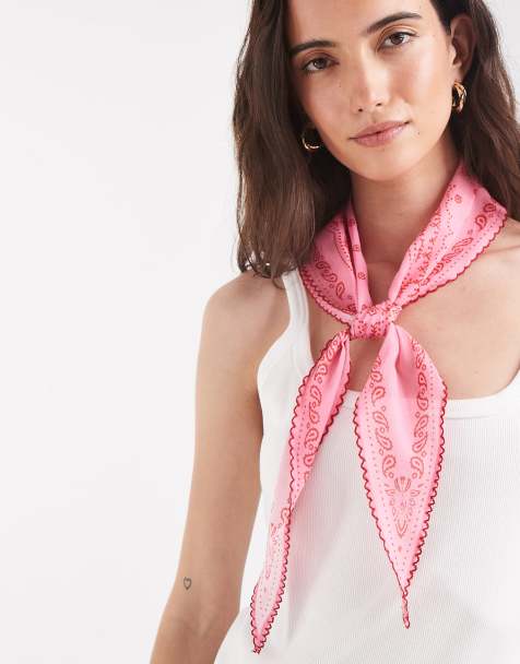Pieces foulard imprimé cachemire rose - view 1