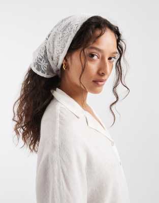 Pieces - Foulard polyvalent en dentelle - Blanc