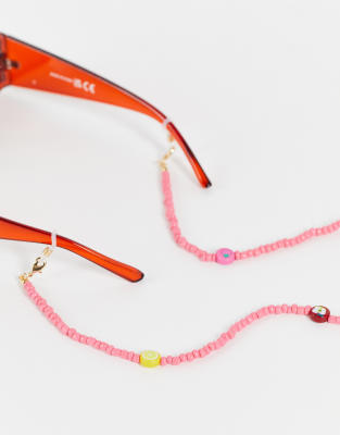 Pieces fruit charms sunglasses chain in pink - Click1Get2 On Sale