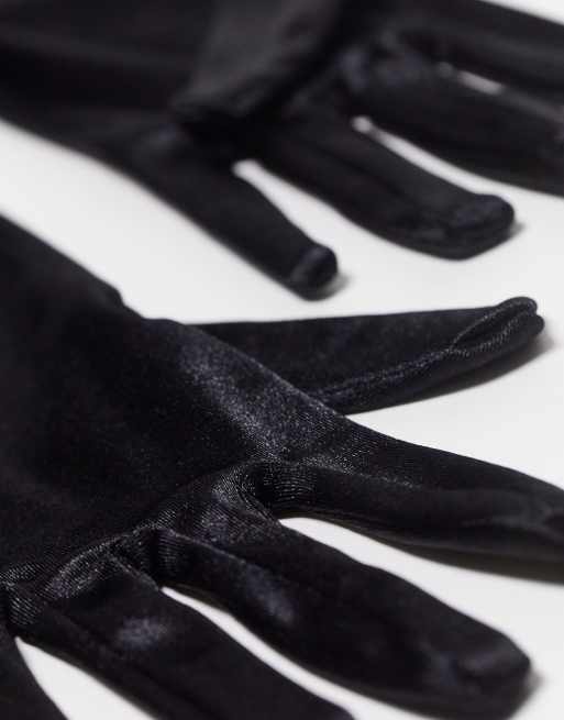 Pieces - Gants longs en satin de qualité supérieure - Noir, 2 de 4