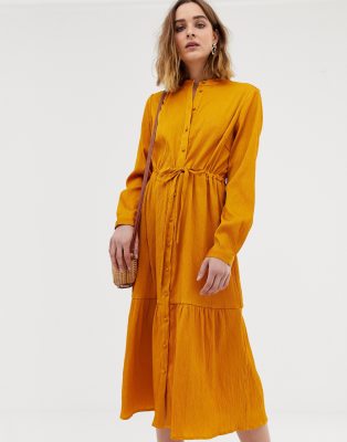 shirt waist midi dress