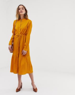 shirt waist midi dress