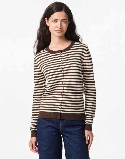 Pieces - Gebreid vest in hot fudge 1 - view 1