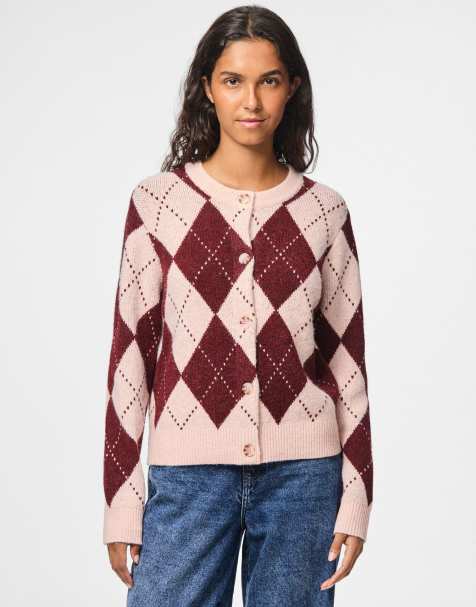 Pieces - Gebreid vest in roze tule kleur - view 1