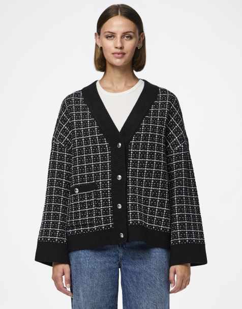 Pieces - Gebreid vest in zwart - view 1