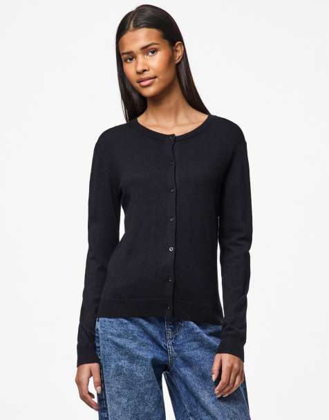 Pieces - Gebreid vest in zwart - view 1