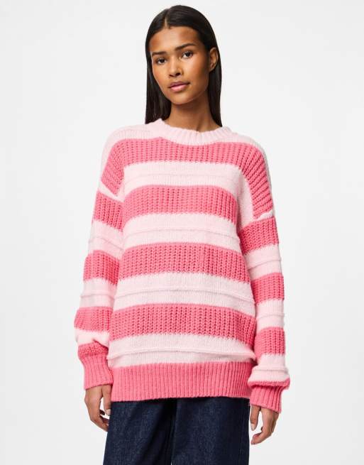 Pieces - Gebreide trui in pink-a-boo