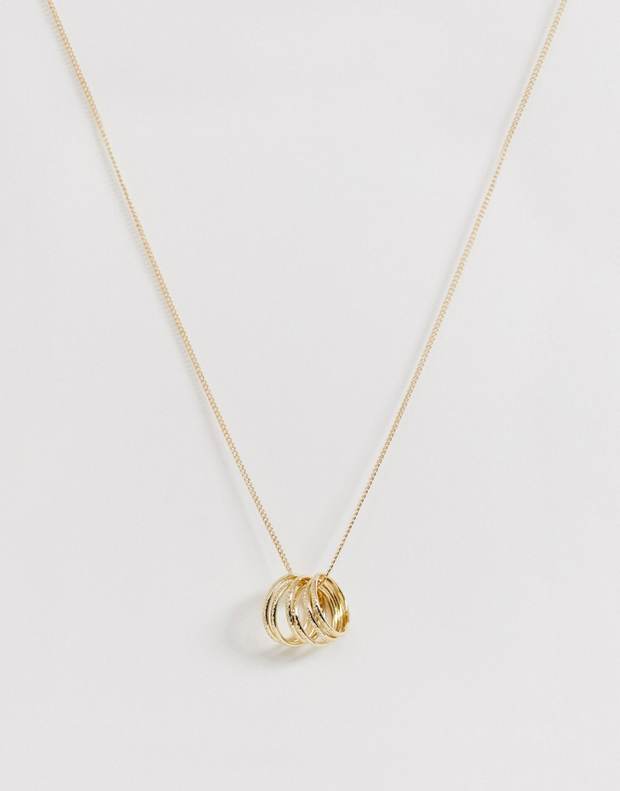 Pieces - Gelaagde halsketting met cirkels in goud