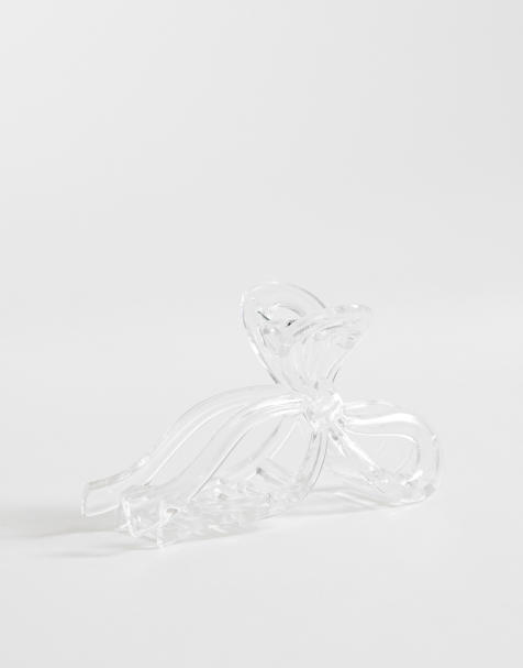 Pieces – Genomskinlig hårklämma med rosett - view 1