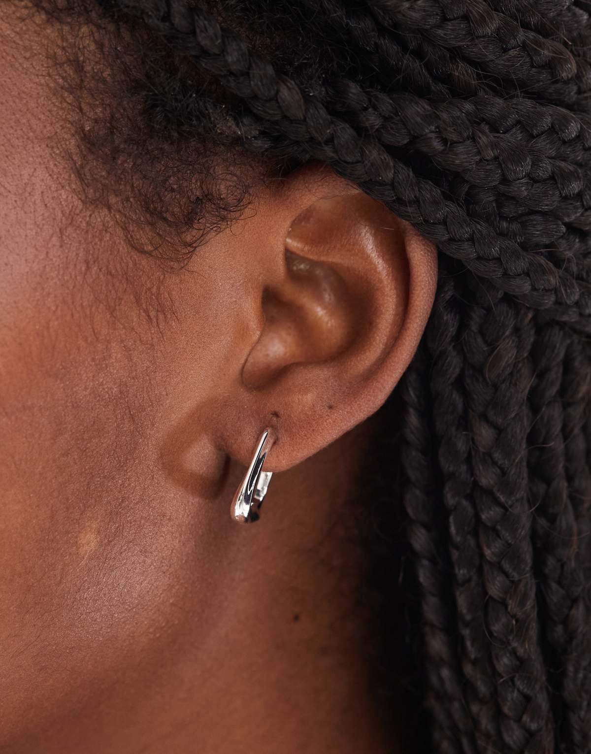 Pieces geometric hoop earrings in plated sterling silver