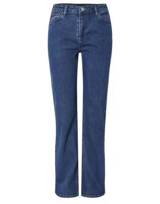 Pieces - Gerade geschnittene Jeans in Mittelblau