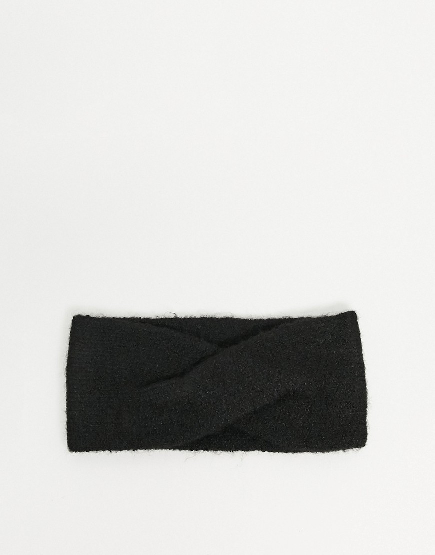 Pieces - Gerecyclede gebreide hoofdband in zwart