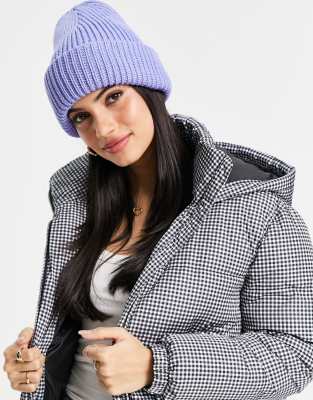Pieces - Geribbelde muts van polyester in lichtblauw - LBLUE