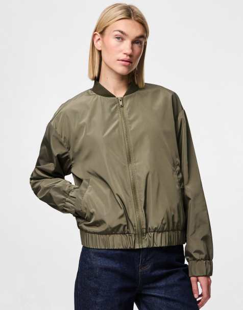 Pieces - Giacca bomber color kalamata - view 1