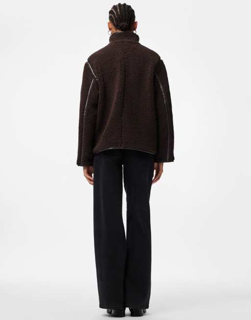 Pieces - Giacca teddy color hot fudge, 2 di 4