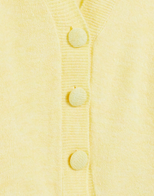 Pieces Gilet gros boutons Jaune pastel