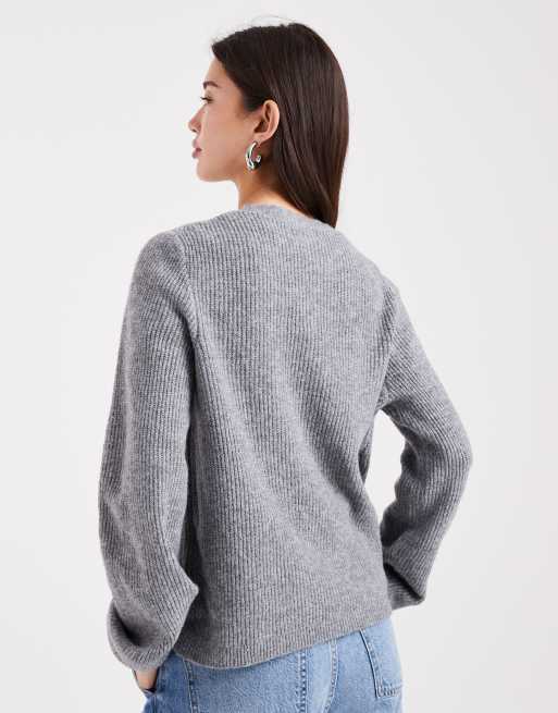 Pieces - Gilet avec liens à ornements - Gris chiné moyen, 4 de 4