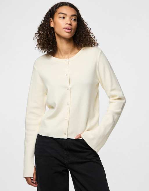 Pieces - Gilet en maille - Lait de coco