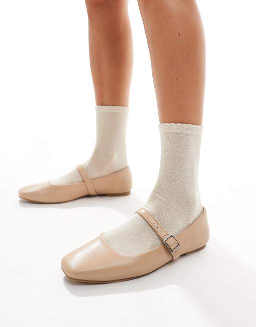 Pieces glitter socks in cream