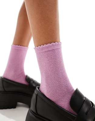 Pieces Glitter Socks In Purple