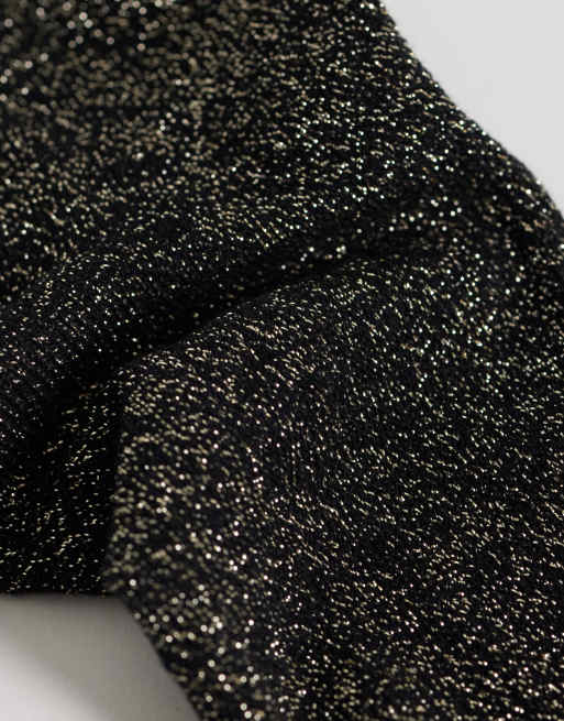 Pieces glittersokker i sort og guld, 2 af 3