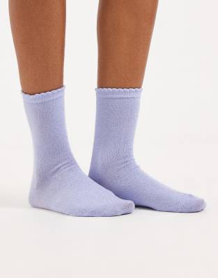 Pieces - Glitzerndes Socken in zartem Lavendel-Lila