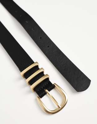 Pieces Gold Buckle Belt In Neutral
