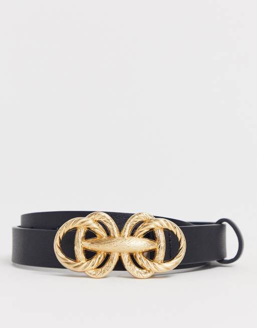 Pieces gold chain detail buckle belt ASOS