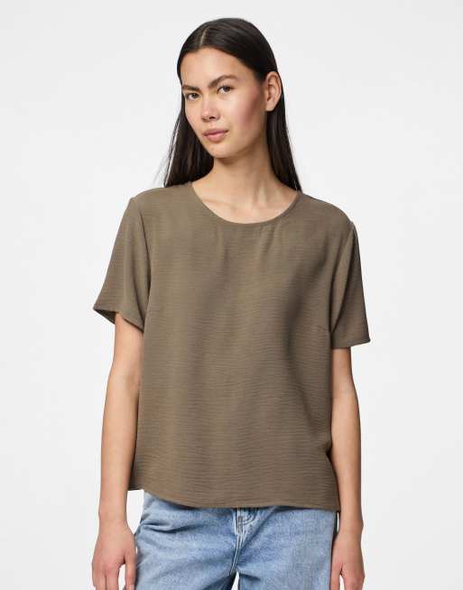 Pieces – Gråbrun topp