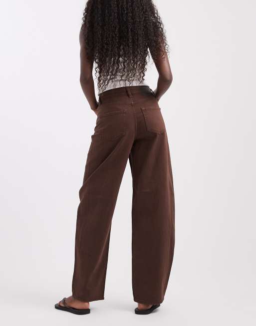 Pieces Grace jean barrel leg marron chocolat, 2 de 5