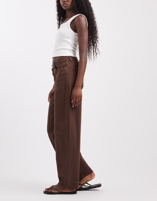 Pieces Grace jean barrel leg marron chocolat, 3 de 5