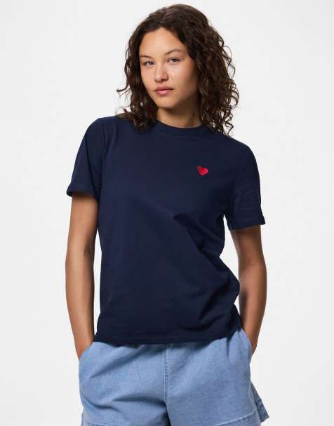 Pieces – Granatowy T-shirt - view 1