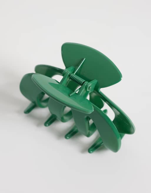 Pieces – Große Haarklammer in Grün, 2 von 3