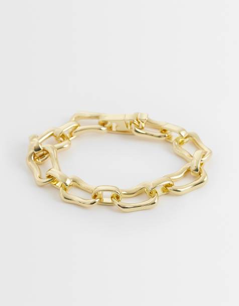 Pieces – Guldfärgat, grovt armband - view 1