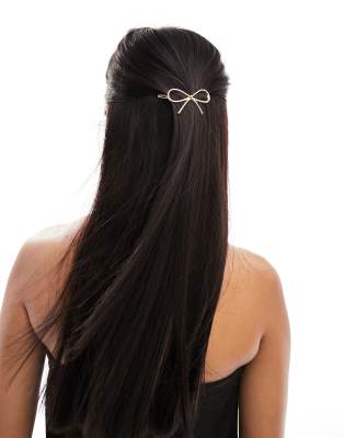 Glamour Girlz Haarspange Mit Strasssteinen – Goldfarben, Metall, Schleifen-Design Für Abendveranstaltungen