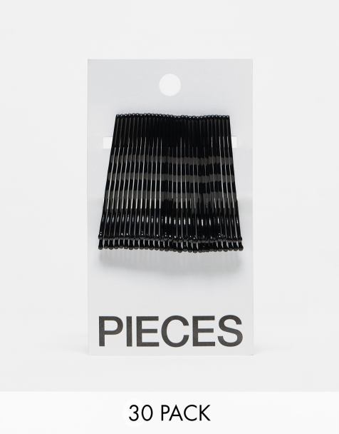 Pieces hair pin card in black - view 1