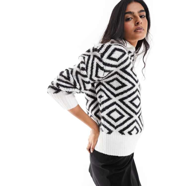 Marble Fashions Speckle Ombre Print Cowl Neck Jumper Black/white