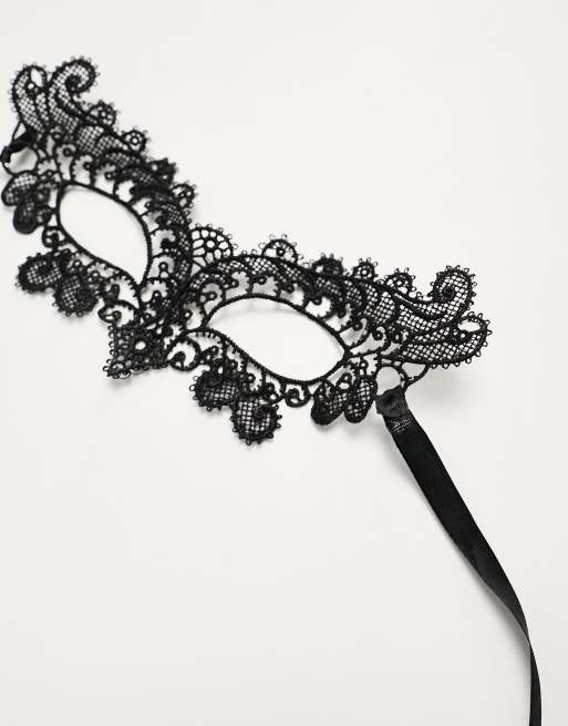 Pieces – Halloween – Fledermausmaske in Schwarz mit Paillettenbesatz, 3 von 4