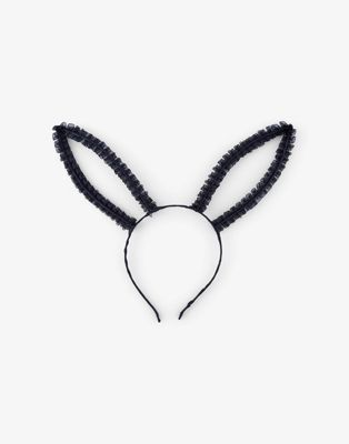 Pieces Halloween lace bunny ears in black