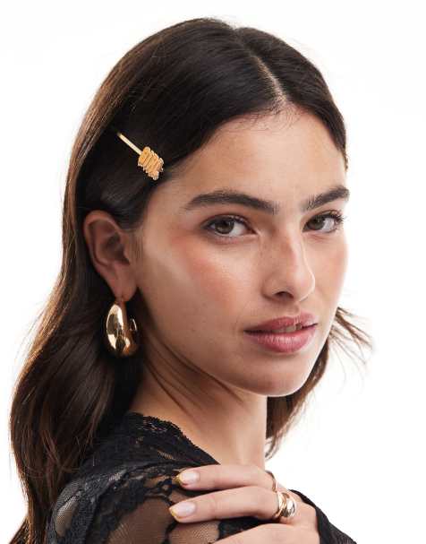 Pieces Halloween Spooky Girl hair slides in orange and white - view 1