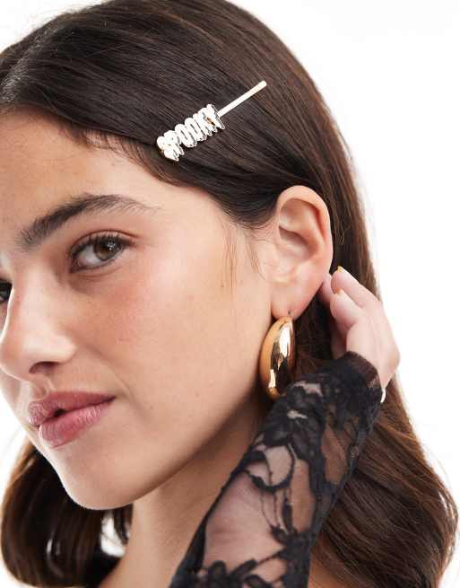 Pieces Halloween Spooky Girl hair slides in orange and white, 3 of 4