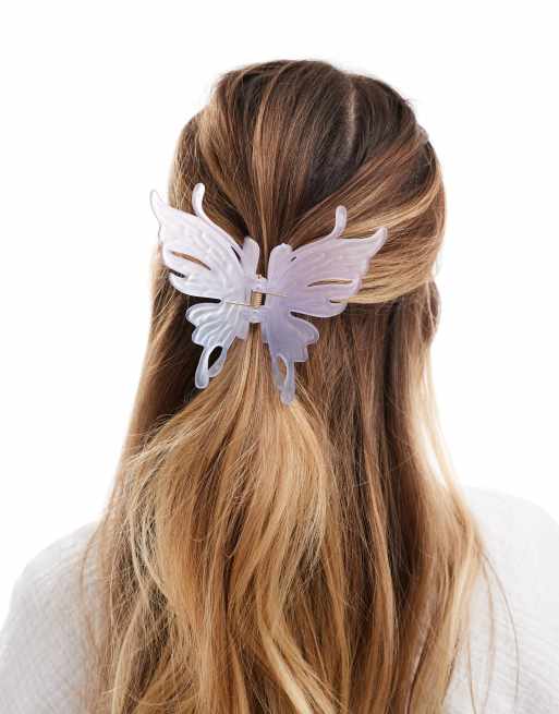 PIECES - Hårklemme med sommerfugledesign i pink og lyslilla ombre