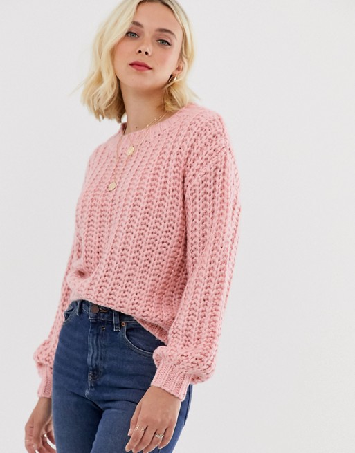 Pieces Helena long sleeve cropped knit jumper