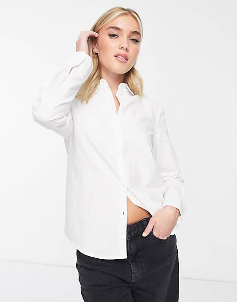 Damen Bekleidung Oberteile Hemden Y.A.S gestuftes hemd in Weiß 
