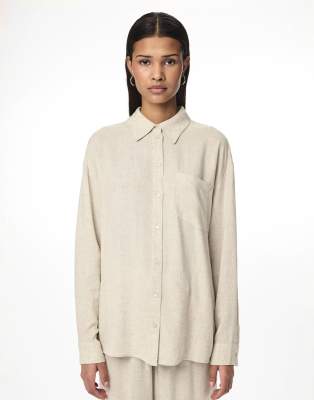 Pieces - Hemd in Beige-Neutral