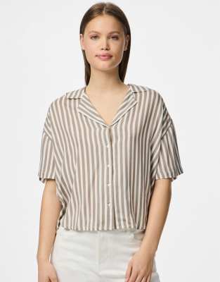 Pieces - Hemd in der Farbe Moon Rock-Grau