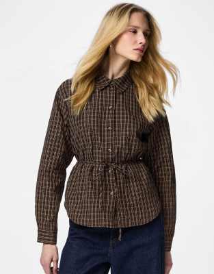 Pieces - Hemdbluse in Hot Fudge-Brown