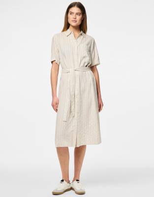 Pieces - Hemdkleid in Birkenweiß-Neutral