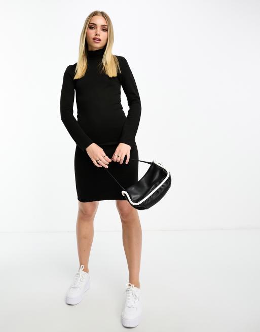 Black turtleneck clearance bodycon midi dress