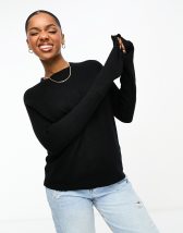 Pieces roll neck jumper in black | ASOS